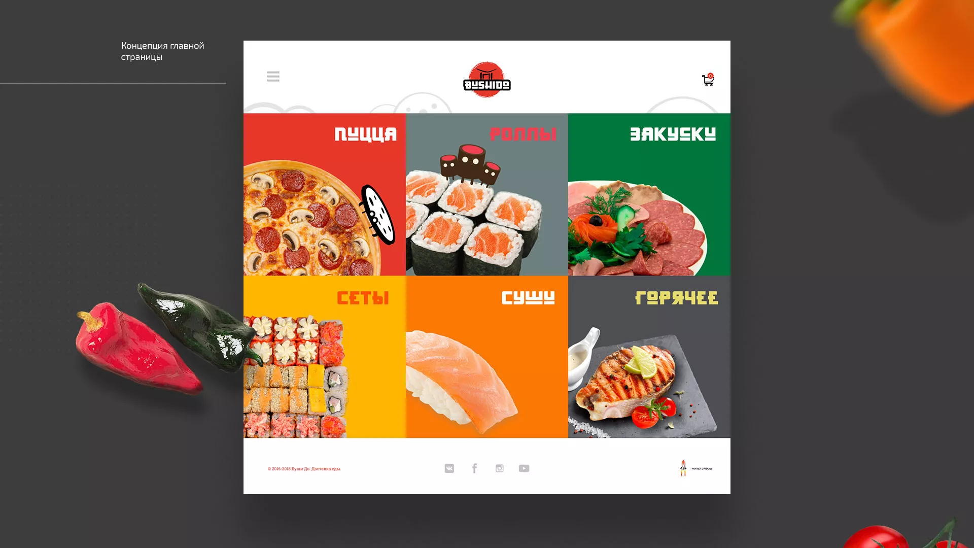 Разработка сайта для пиццерии «BUSHIDO» в Черняховске